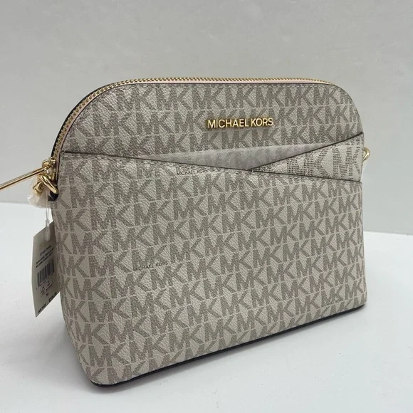 Michael Kors Jet Set Travel Med Logo Dome Crossbody XCROSS XBODY Powder Blush NW